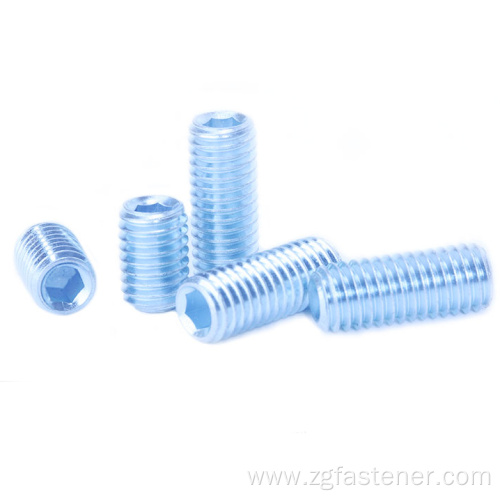 Hexagon socket set screws with cup point with Blue zinc DIN916